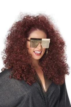 3/4 Curly Fall Adult Wig (Burgundy)