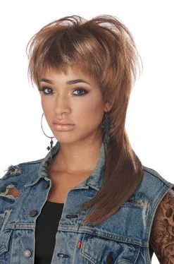 The Femullet Adult Wig (Brown)