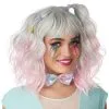Pastel Textured Long Bob Adult Wig (Gray/Pink) 1 Pastel Textured Long Bob Adult Wig (Gray/Pink) -Video Game Costumes Shop CC7022 068 full 1