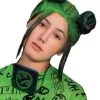 Billie Eilish Double Bun Adult Wig (Green) 1 Billie Eilish Double Bun Adult Wig (Green) -Video Game Costumes Shop D112629 full 1