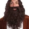 Biblical Adult Wig & Beard Set (Brown) -Video Game Costumes Shop FM58216 full 1