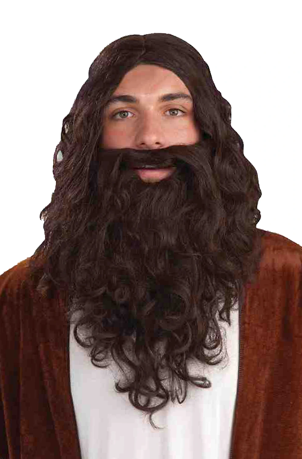 Biblical Adult Wig & Beard Set (Brown) 3 Biblical Adult Wig & Beard Set (Brown)