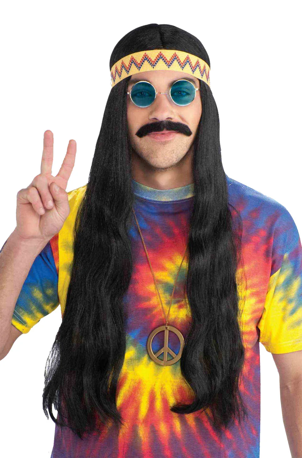 Hippie Dude Wig With Headband 3 Hippie Dude Wig With Headband