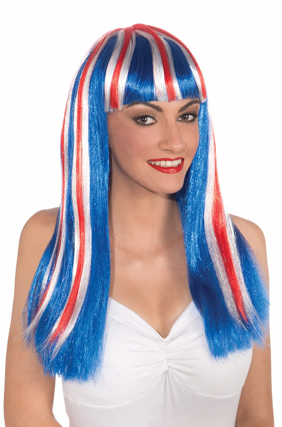 Long Patriotic Wig 3 Long Patriotic Wig