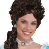 Colonial Lady Wig (Brown) -Video Game Costumes Shop FM78092 full 1