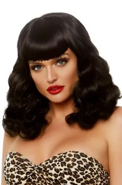 Retro Bang Curly Bob Adult Wig