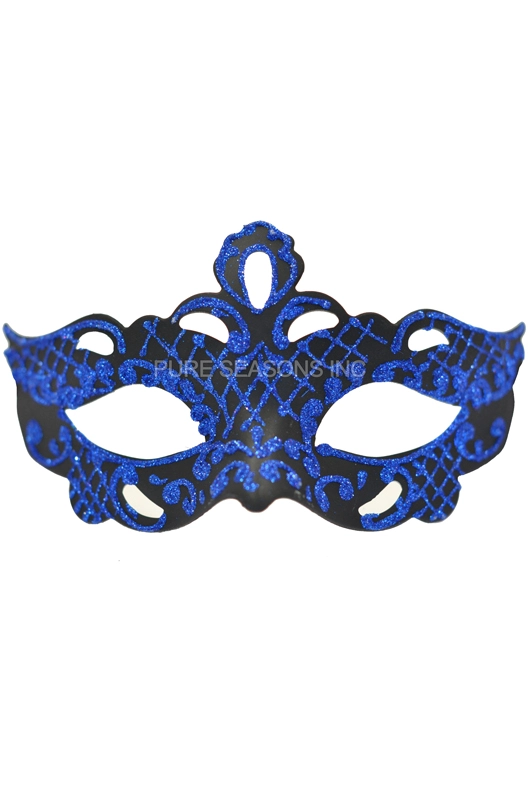 Glittery Gaze Venetian Mask (Black/Blue) 3 Glittery Gaze Venetian Mask (Black/Blue)