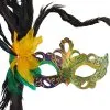 Flirty Feathers Mardi Gras Stick Mask (Purple) 1 Flirty Feathers Mardi Gras Stick Mask (Purple) -Video Game Costumes Shop M3293PU full 1