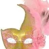 Mardi Gras Swan Mask (Pink/Gold) 1 Mardi Gras Swan Mask (Pink/Gold) -Video Game Costumes Shop M6131PNG full 1