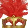 Colombina Vanity Fair Venetian Mask (Red/Gold) 2 Colombina Vanity Fair Venetian Mask (Red/Gold) -Video Game Costumes Shop M6150RG full 1