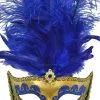 Colombina Festa Venetian Mask (Blue) -Video Game Costumes Shop M6151BL full 1