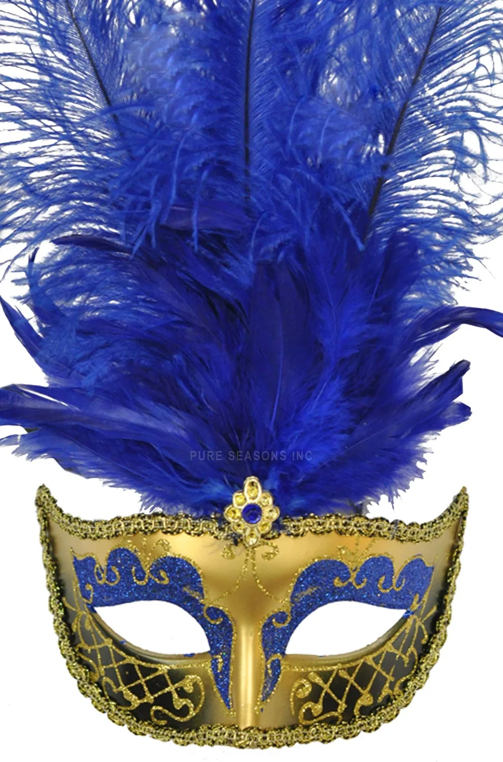 Colombina Festa Venetian Mask (Blue) 3 Colombina Festa Venetian Mask (Blue)