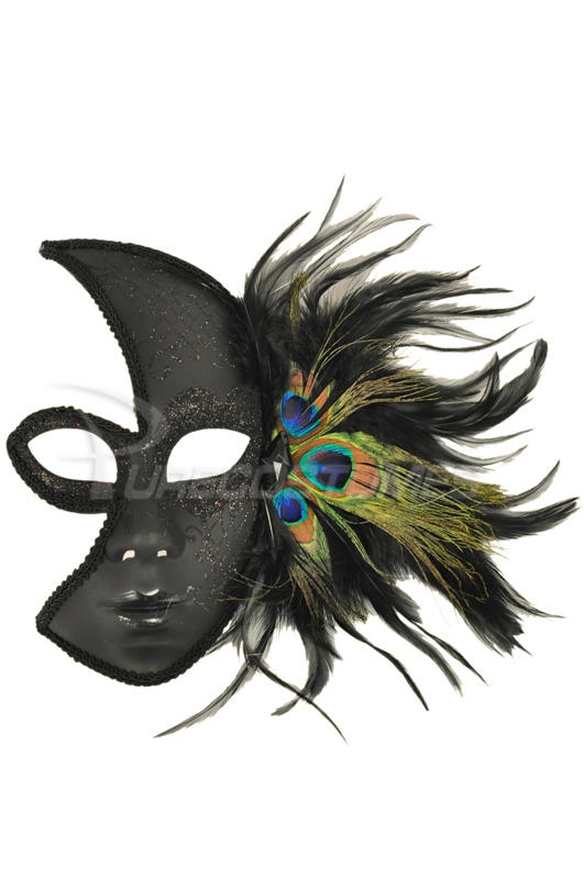 Glittery Night Peacock Mask (Black) 3 Glittery Night Peacock Mask (Black)