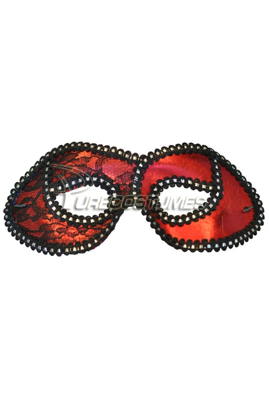 Mysterious Lace Masquerade Eye Mask (Red) 3 Mysterious Lace Masquerade Eye Mask (Red)