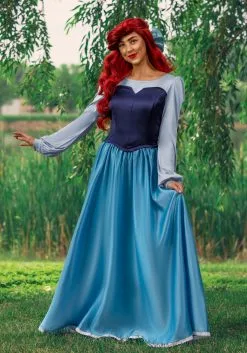 Armada Disney's The Little Mermaid Ariel Blue Costume Dress For Women -Video Game Costumes Shop adult ariel blue dress costume alt 3