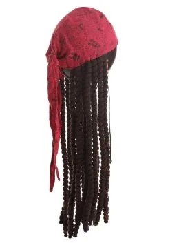 Elope Disney Jack Sparrow Adult Bandana And Dreads Set -Video Game Costumes Shop adult jack sparrow bandana and dreads set alt 4