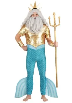 Fun Costumes Disney The Little Mermaid King Triton Costume For Men -Video Game Costumes Shop adult king triton costume alt 10