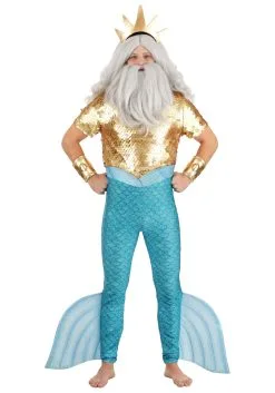 Fun Costumes Disney The Little Mermaid King Triton Costume For Men -Video Game Costumes Shop adult king triton costume alt 11