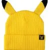 Bioworld Merchandising / Independent Sales Adult Pokémon Pikachu 3D Cosplay Cuff Beanie 1 Bioworld Merchandising / Independent Sales Adult Pokémon Pikachu 3D Cosplay Cuff Beanie -Video Game Costumes Shop adult pokemon pikachu 3d cosplay cuff beanie