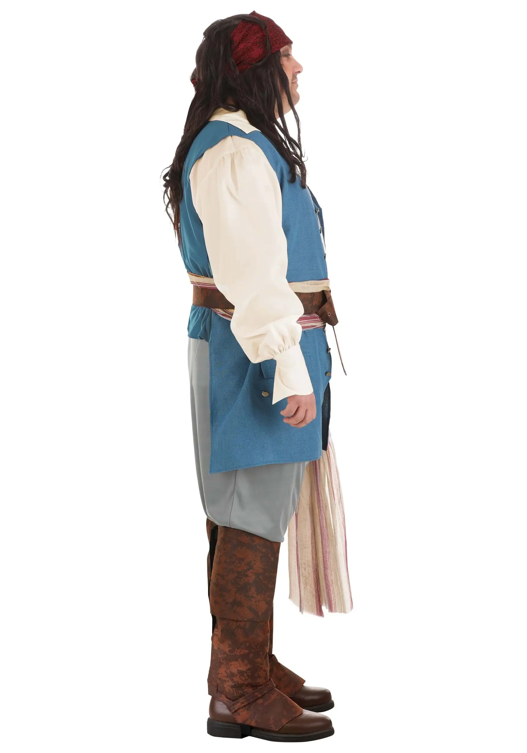 Fun Costumes Men's Plus Size Captain Jack Sparrow Costume From Disney's Pirates Of The Caribbean 8 Fun Costumes Men's Plus Size Captain Jack Sparrow Costume From Disney's Pirates Of The Caribbean - Image 6