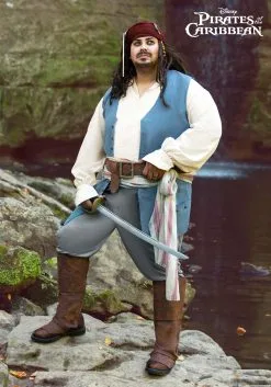 Fun Costumes Men's Plus Size Captain Jack Sparrow Costume From Disney's Pirates Of The Caribbean