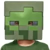 Disguise Minecraft Child Zombie Half Mask -Video Game Costumes Shop childs minecraft zombie half mask main1