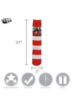 Elope Knee High Cuphead & Mugman Striped Socks -Video Game Costumes Shop cuphead mugman striped knee high socks alt 2