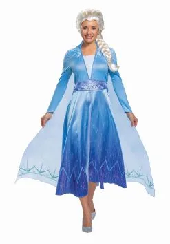 Disguise Deluxe Disney Frozen 2 Elsa Women's Costume -Video Game Costumes Shop frozen 2 womens elsa deluxe costume alt 1