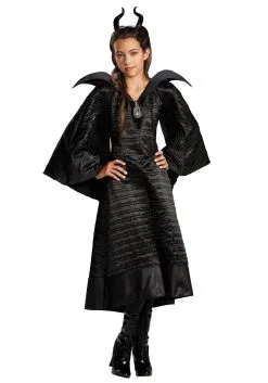 Disguise Girls Deluxe Black Maleficent Christening Gown Costume