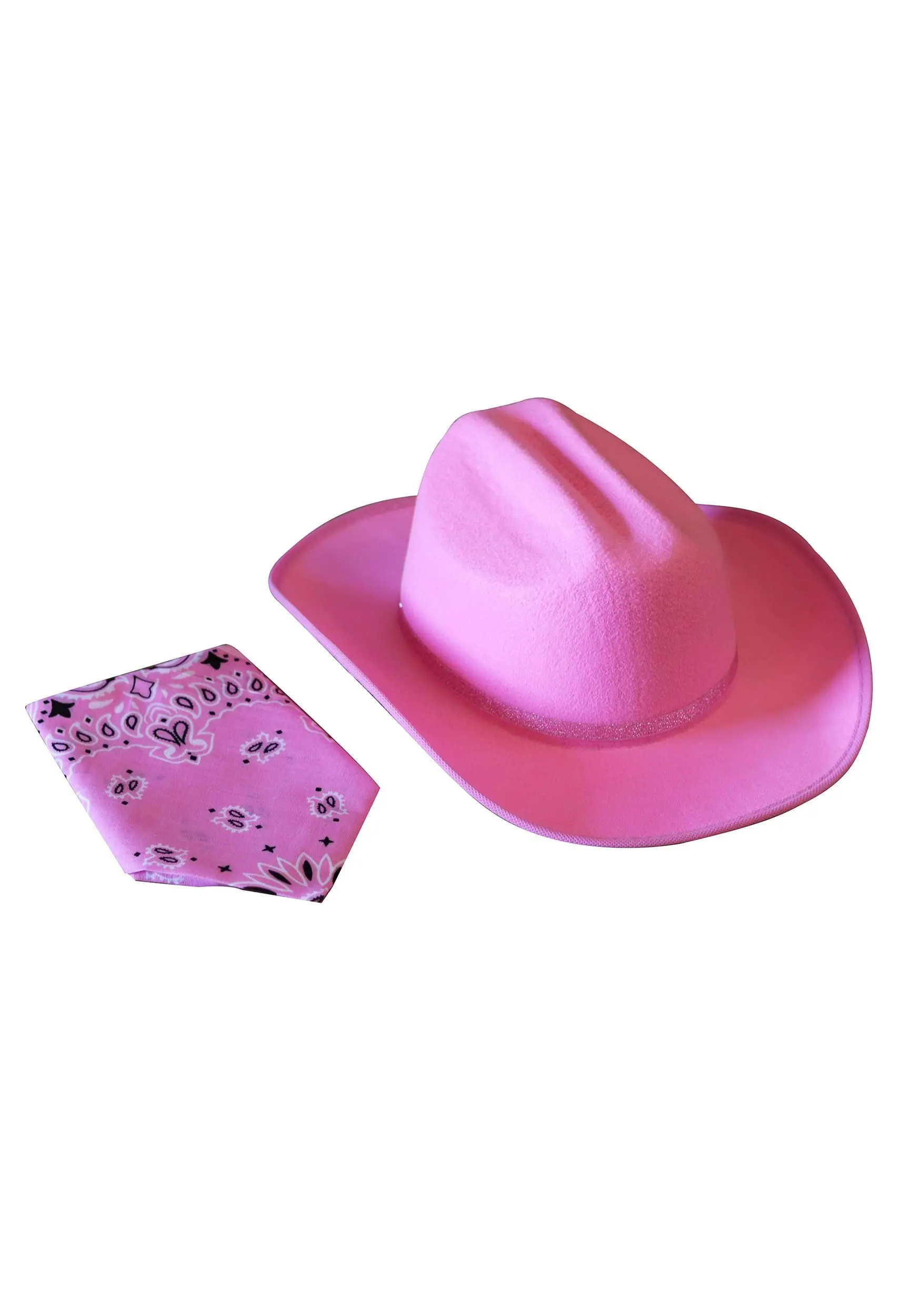 Aeromax Pink Sparkle Girl's Cowboy Hat & Bandana Set 3 Aeromax Pink Sparkle Girl's Cowboy Hat & Bandana Set