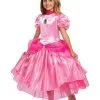 Disguise Super Mario Deluxe Princess Peach Costume For Girls