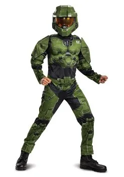 Disguise Halo Infinite Master Chief Muscle Costume For Kids