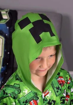 AME Sleepwear Minecraft Creeper Romper For Kids -Video Game Costumes Shop kids minecraft creeper romper alt 2