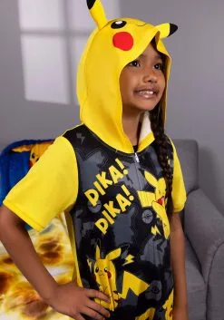 AME Sleepwear Pikachu Romper For Kids 9 AME Sleepwear Pikachu Romper For Kids -Video Game Costumes Shop kids pikachu romper alt 3