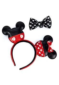 Loungefly Disney Mickey And Minnie Valentines Headband 5 Loungefly Disney Mickey And Minnie Valentines Headband -Video Game Costumes Shop loungefly disney mickey and minnie hearts headband alt 1
