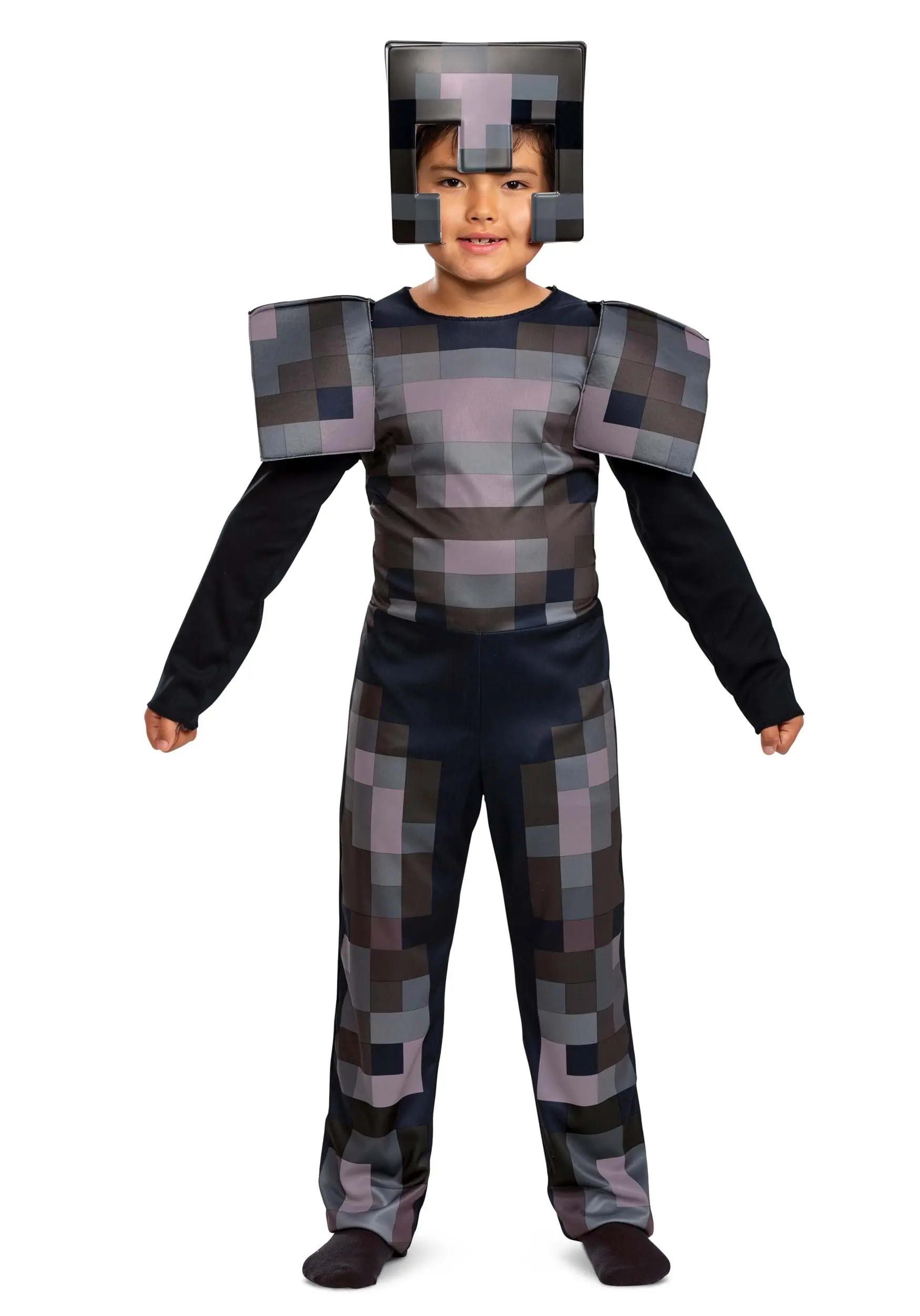 Disguise Kid's Minecraft Netherite Armor Jumpsuit Classic Costume 3 Disguise Kid's Minecraft Netherite Armor Jumpsuit Classic Costume