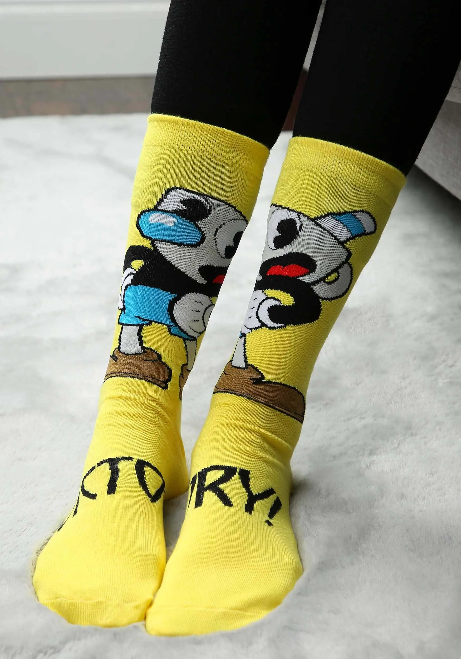 Elope Cuphead Mugman Victory! Crew Socks 4 Elope Cuphead Mugman Victory! Crew Socks - Image 2