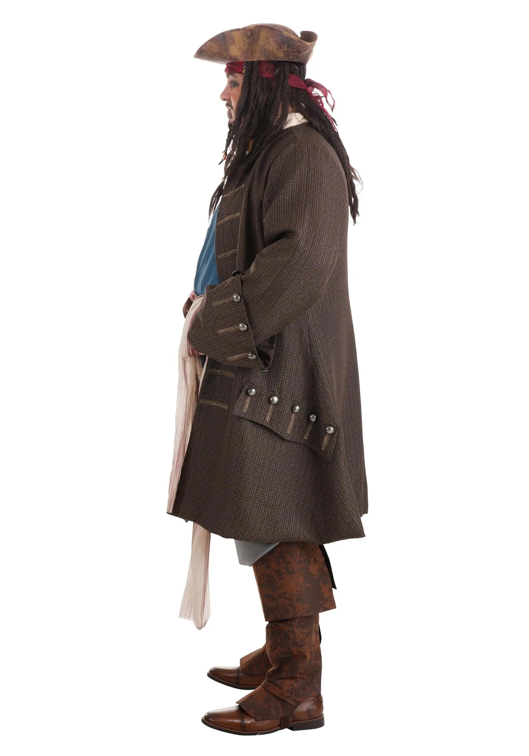 Fun Costumes Jack Sparrow Pirate Costume For Plus Size Men From Disney's Pirates Of The Caribbean 6 Fun Costumes Jack Sparrow Pirate Costume For Plus Size Men From Disney's Pirates Of The Caribbean - Image 4