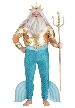 Fun Costumes Disney Plus Size Little Mermaid King Triton Costume For Men -Video Game Costumes Shop plus size king triton costume alt 4