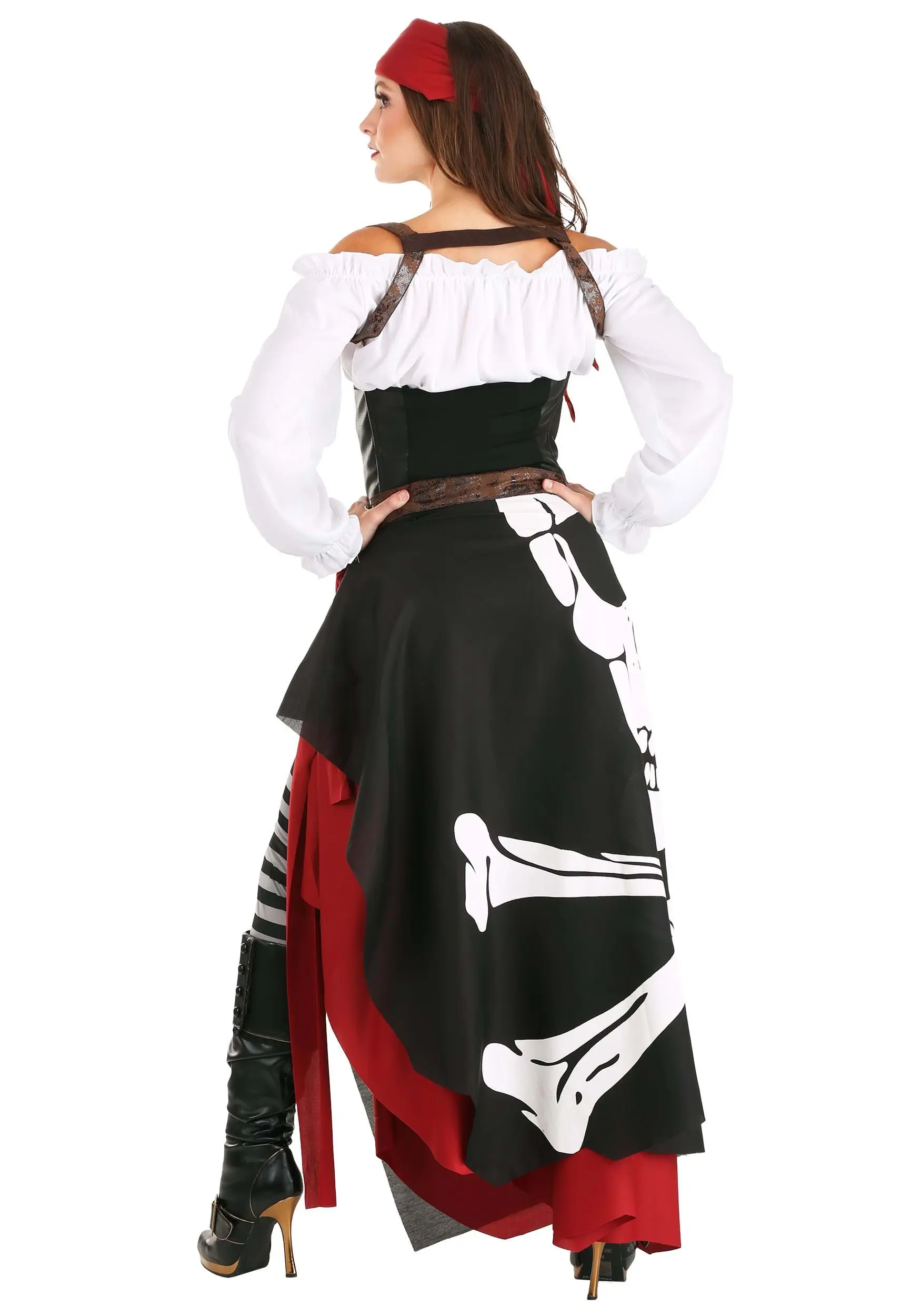 Fun Costumes Women's Plus Size Skeleton Flag Rogue Pirate Costume 4 Fun Costumes Women's Plus Size Skeleton Flag Rogue Pirate Costume - Image 2