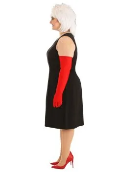 Fun Costumes Cruella De Vil Coat Costume For Plus Size Women From Disney's 101 Dalmatians -Video Game Costumes Shop plus size womens deluxe cruella de vil costume alt 10