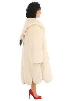 Fun Costumes Cruella De Vil Coat Costume For Plus Size Women From Disney's 101 Dalmatians -Video Game Costumes Shop plus size womens deluxe cruella de vil costume alt 11