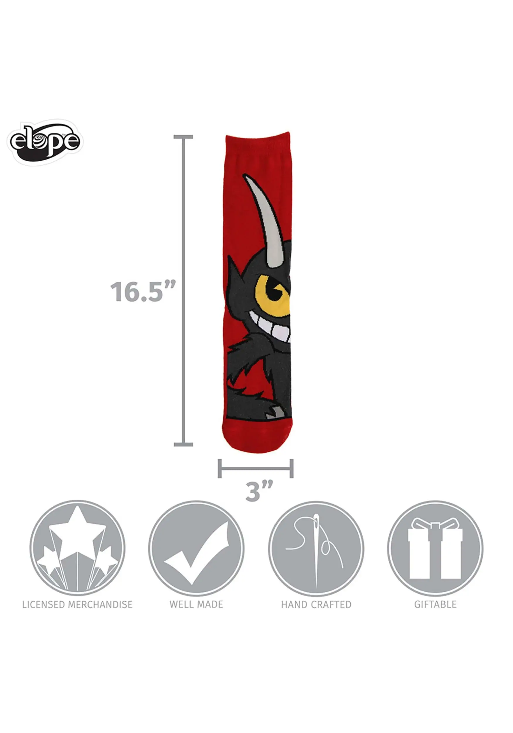 Elope The Devil Cuphead Crew Socks 5 Elope The Devil Cuphead Crew Socks - Image 3