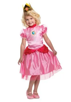 Disguise Super Mario Classic Princess Peach Costume For Toddlers