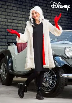 Fun Costumes Cruella De Vil Coat Costume For Teens From Disney's 101 Dalmatians