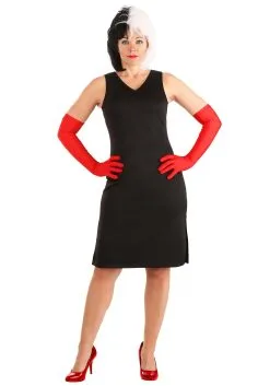 Fun Costumes Cruella De Vil Coat Costume For Women From Disney's 101 Dalmatians -Video Game Costumes Shop womens deluxe cruella de vil costume alt 5