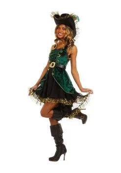 Dreamgirl Emerald Pirate Costume For Women -Video Game Costumes Shop womens emerald pirate costume alt 2