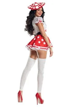Party King Mushroom Cutie Costume For Women 5 Party King Mushroom Cutie Costume For Women -Video Game Costumes Shop womens mushroom cutie alt 1